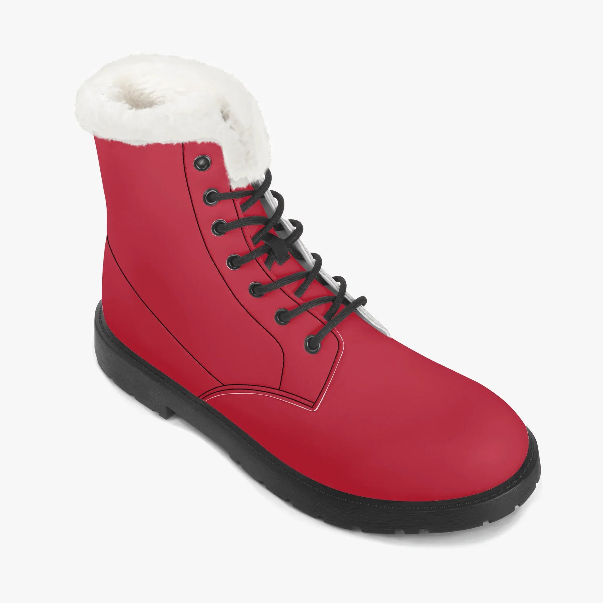 rote-faux-fur-leder-boots-boots-jlr-design-7 - JLR Design