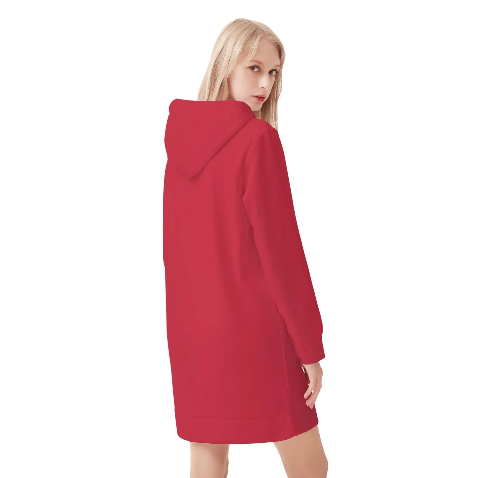rotes-damen-hoodiekleid-warmes-velvet-kapuzenkleid-aus-weichem-samt-fleece-hoodiekleid-jlr-design-2 - JLR Design