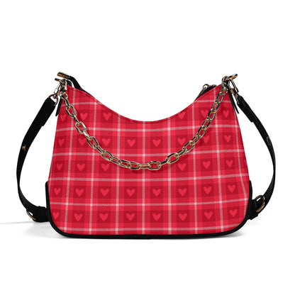 rotes-flanell-herz-elegante-umhangetasche-mit-kette-umhangetasche-jlr-design-1 - JLR Design