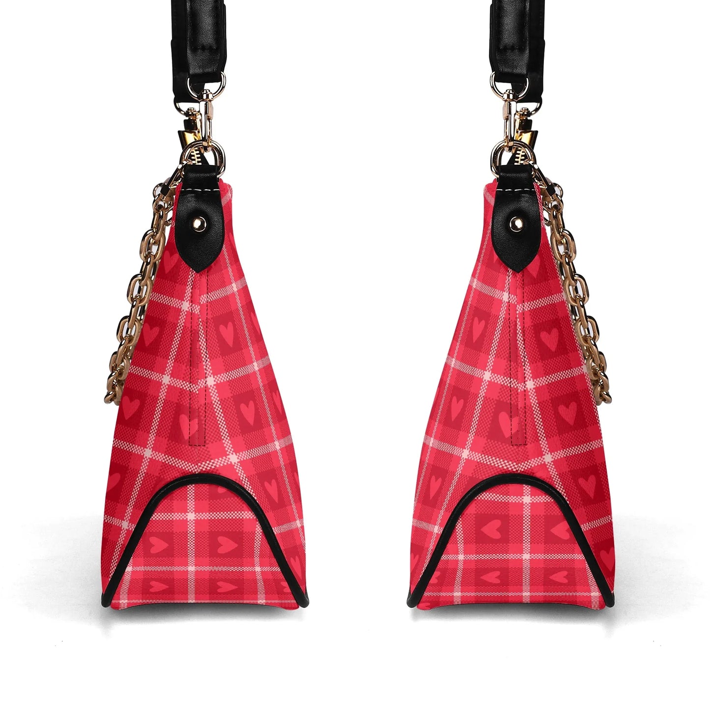 rotes-flanell-herz-elegante-umhangetasche-mit-kette-umhangetasche-jlr-design-4 - JLR Design