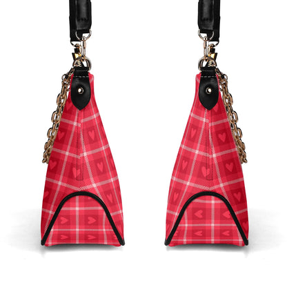 rotes-flanell-herz-elegante-umhangetasche-mit-kette-umhangetasche-jlr-design-4 - JLR Design