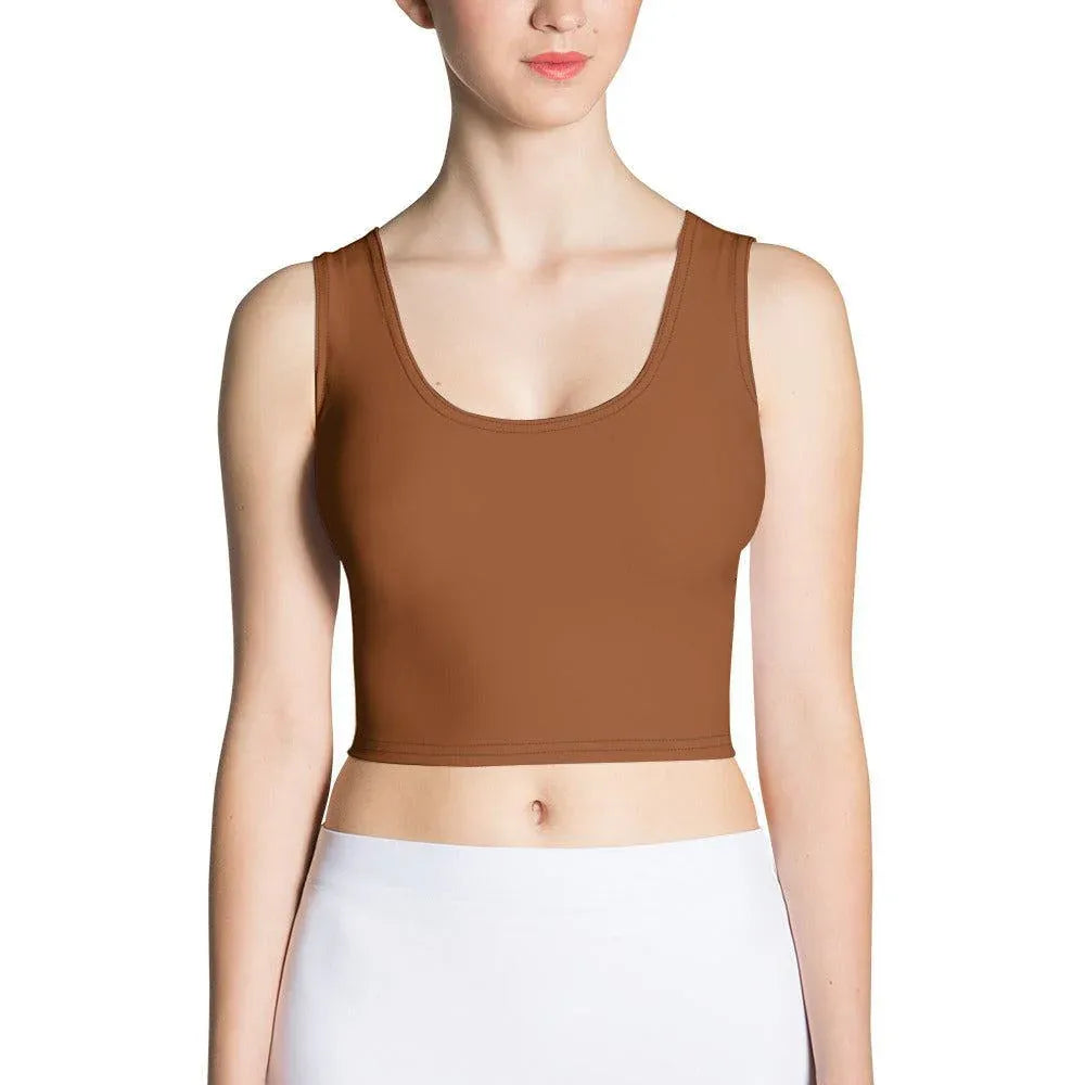 saddle-brown-damen-crop-top-crop-top-jlr-design-1 - JLR Design