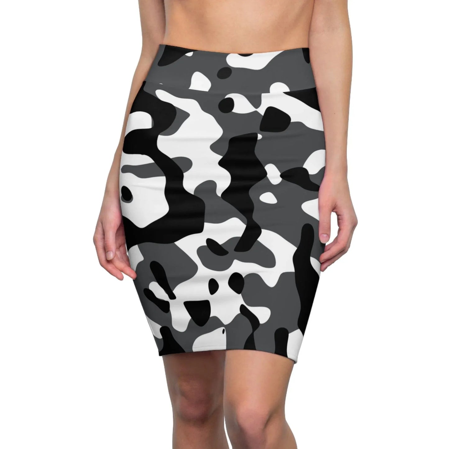 schwarz-grau-weiss-camouflage-bleistiftrock-fur-damen-eleganter-mid-waist-rock-mit-stretch-komfort-all-over-prints-jlr-design-1 - JLR Design
