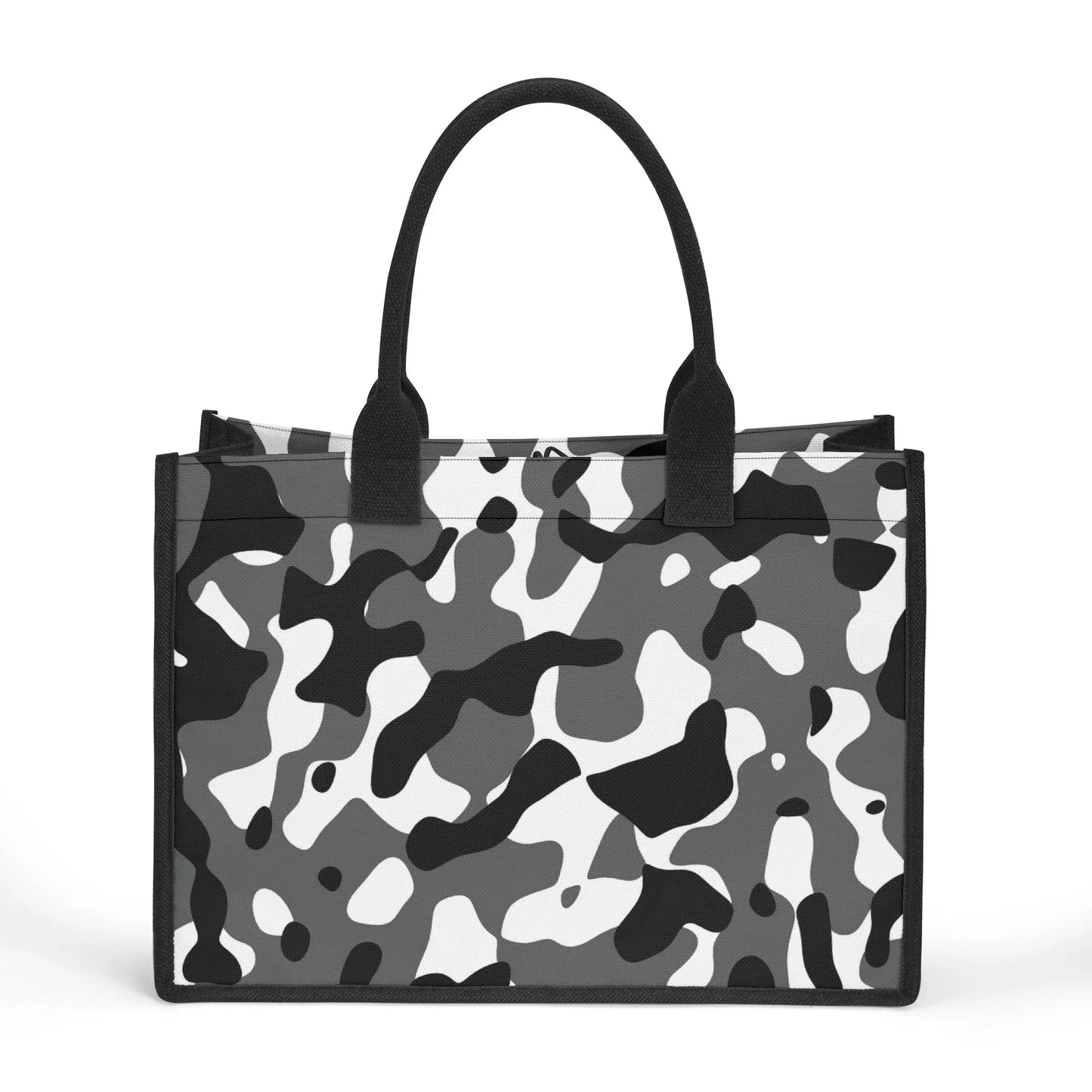 schwarz-grau-weiss-camouflage-canvas-shopper-tasche-einkaufstasche-jlr-design-2 - JLR Design