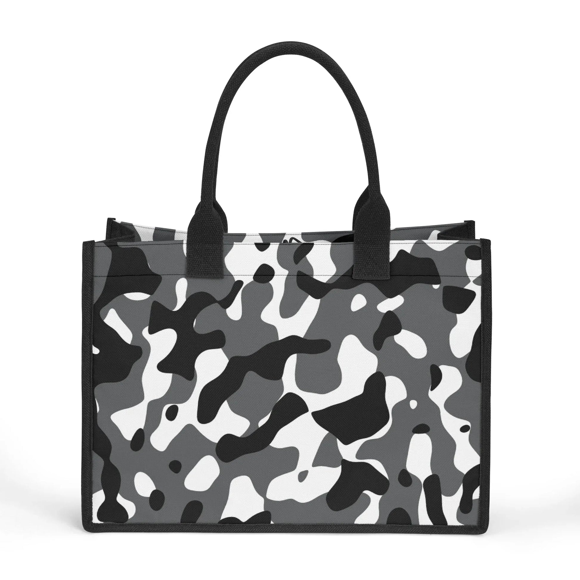 schwarz-grau-weiss-camouflage-canvas-shopper-tasche-einkaufstasche-jlr-design-2 - JLR Design