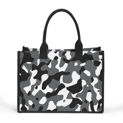 schwarz-grau-weiss-camouflage-canvas-shopper-tasche-einkaufstasche-jlr-design-2 - JLR Design