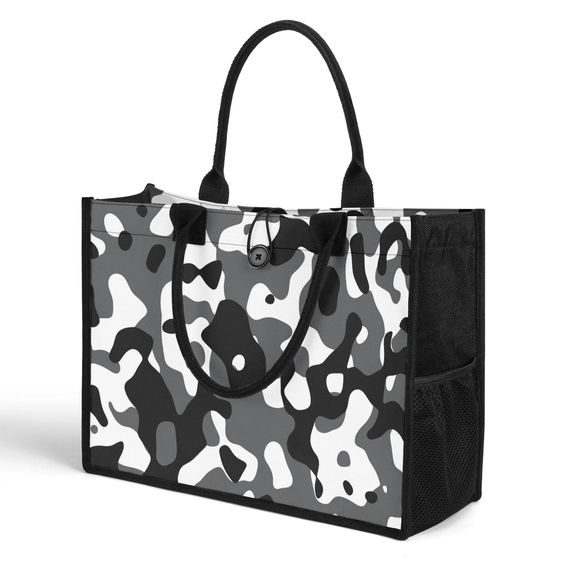 schwarz-grau-weiss-camouflage-canvas-shopper-tasche-einkaufstasche-jlr-design-3 - JLR Design