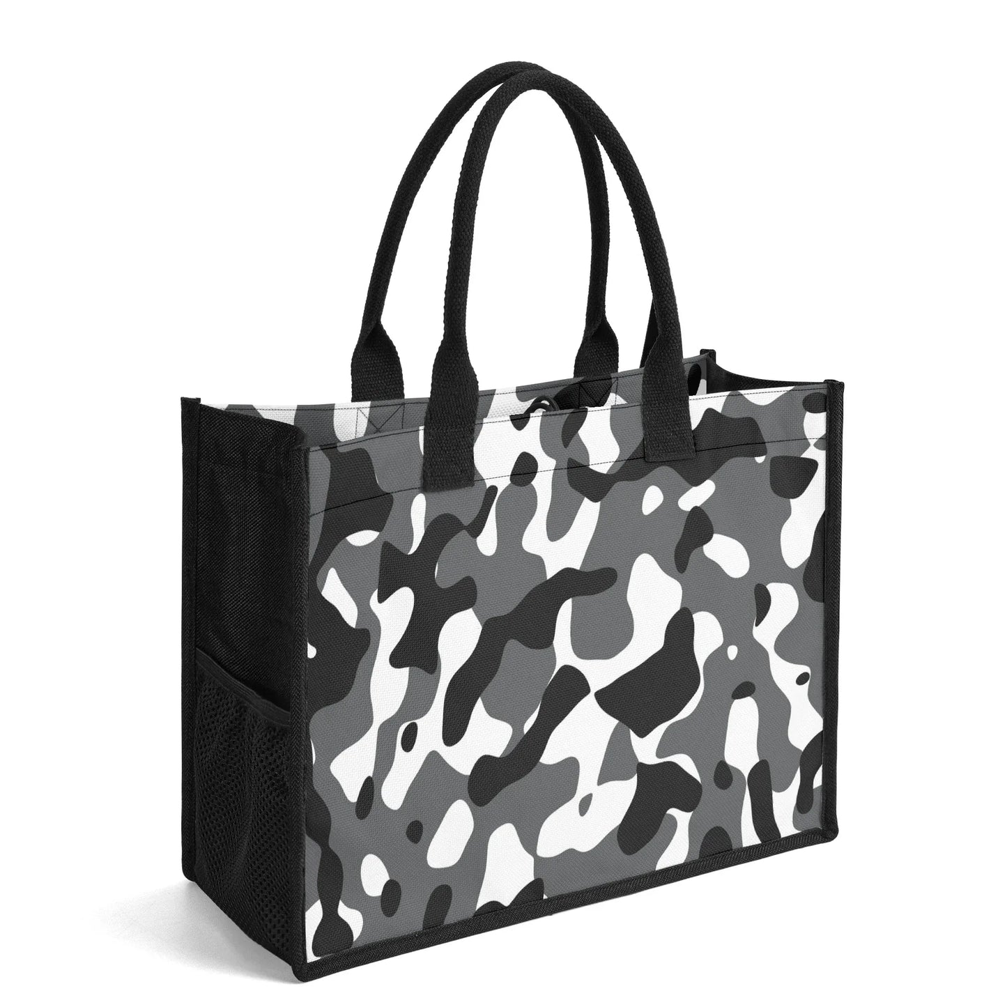 schwarz-grau-weiss-camouflage-canvas-shopper-tasche-einkaufstasche-jlr-design-4 - JLR Design