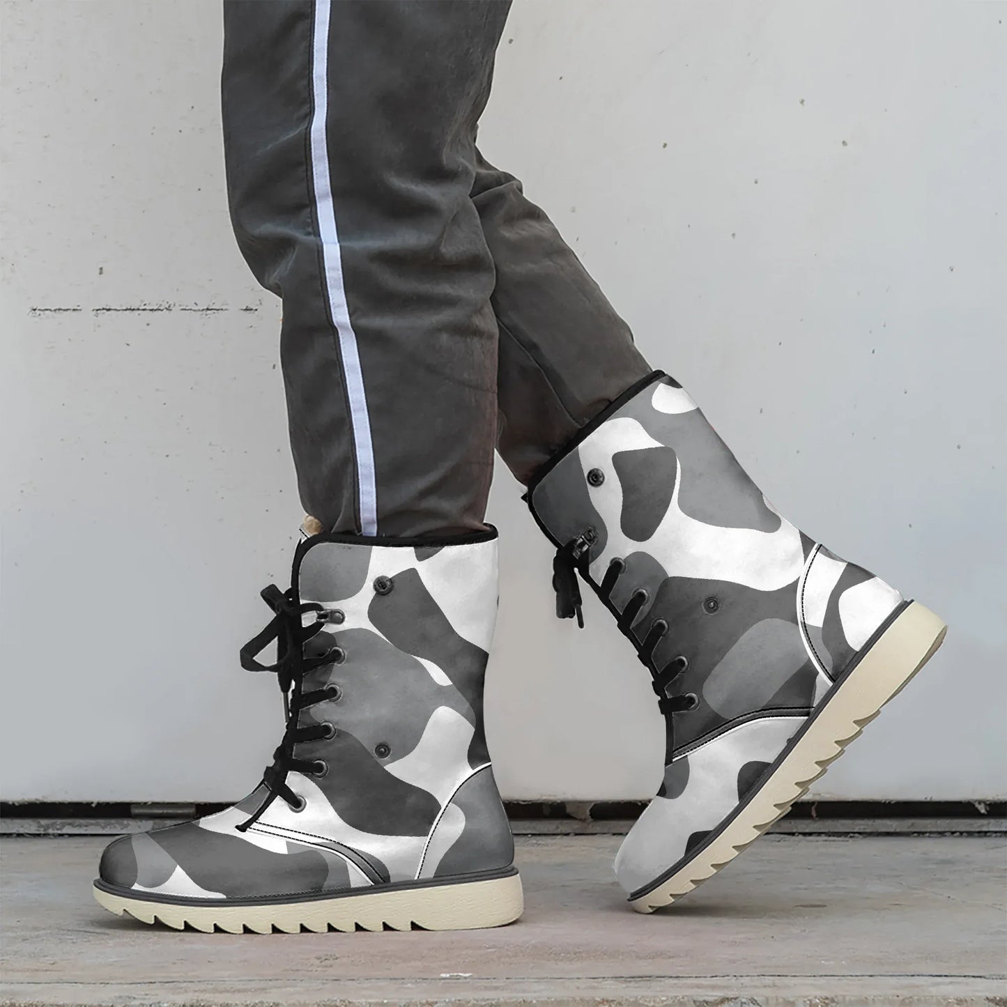 schwarz-grau-weiss-camouflage-chic-boots-mit-pluschfutter-stiefel-jlr-design-2 - JLR Design