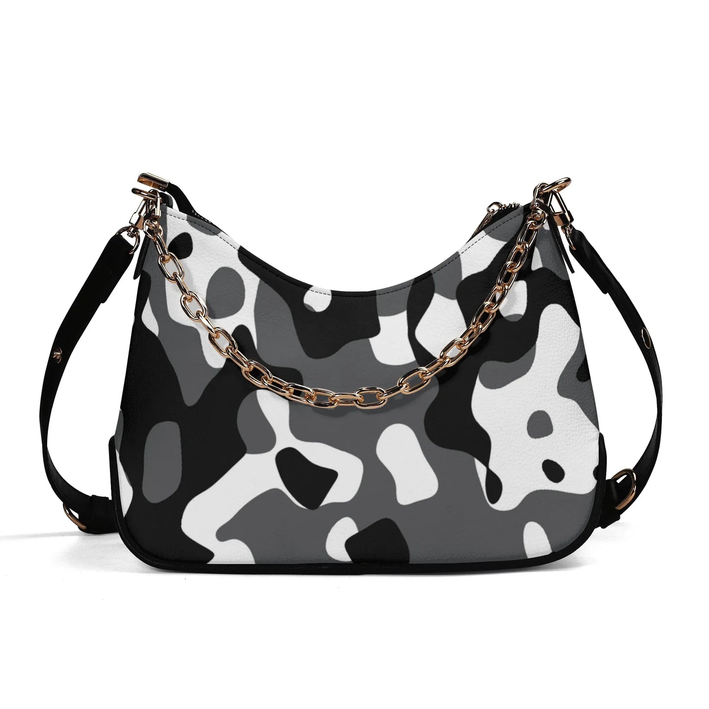 schwarz-grau-weiss-camouflage-elegante-umhangetasche-mit-kette-umhangetasche-jlr-design-1 - JLR Design