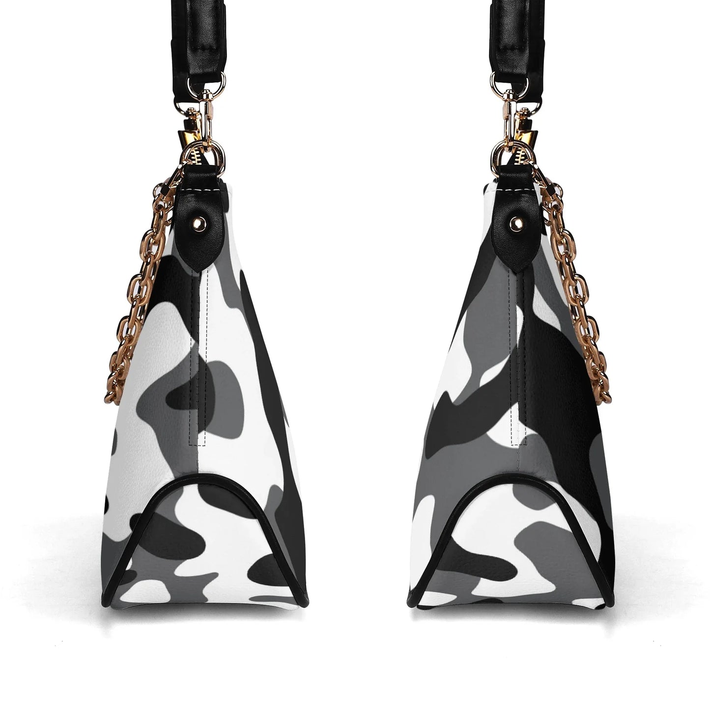 schwarz-grau-weiss-camouflage-elegante-umhangetasche-mit-kette-umhangetasche-jlr-design-4 - JLR Design