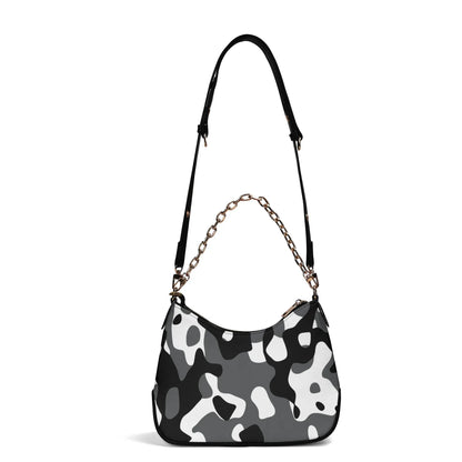 schwarz-grau-weiss-camouflage-elegante-umhangetasche-mit-kette-umhangetasche-jlr-design-5 - JLR Design