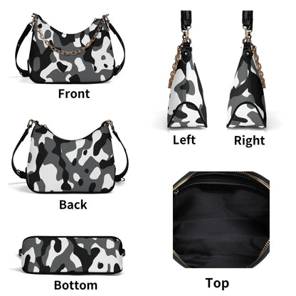 schwarz-grau-weiss-camouflage-elegante-umhangetasche-mit-kette-umhangetasche-jlr-design-6 - JLR Design