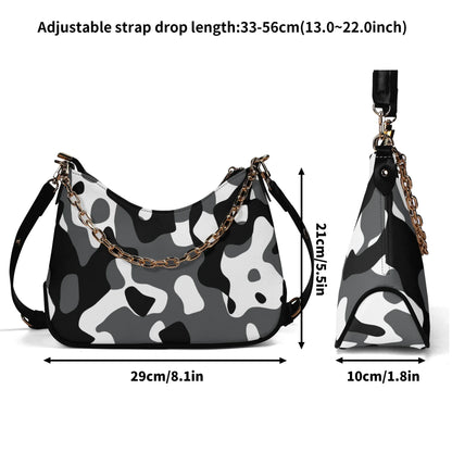 schwarz-grau-weiss-camouflage-elegante-umhangetasche-mit-kette-umhangetasche-jlr-design-7 - JLR Design
