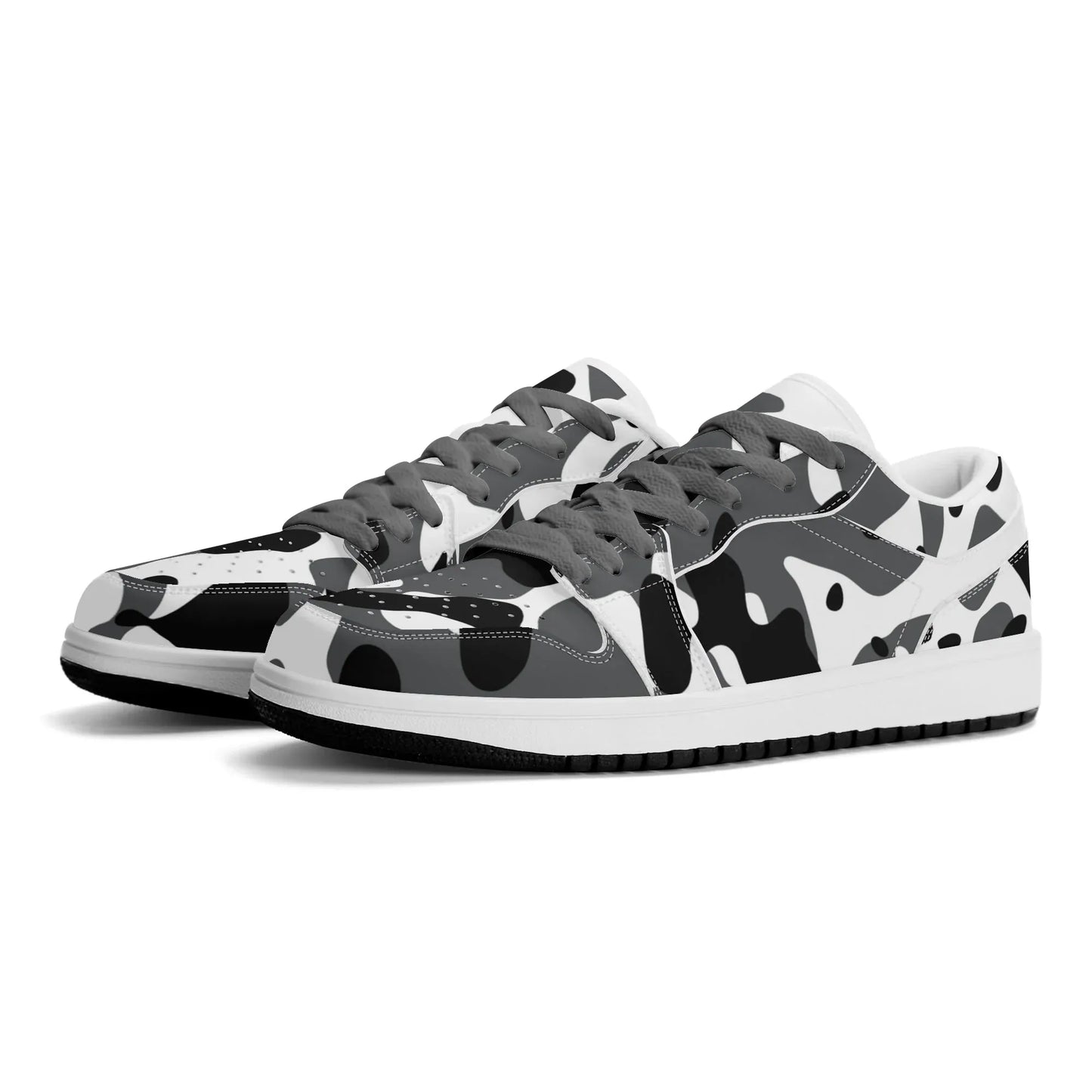 schwarz-grau-weiss-camouflage-low-top-leder-sneaker-fur-damen-sneaker-jlr-design-1 - JLR Design