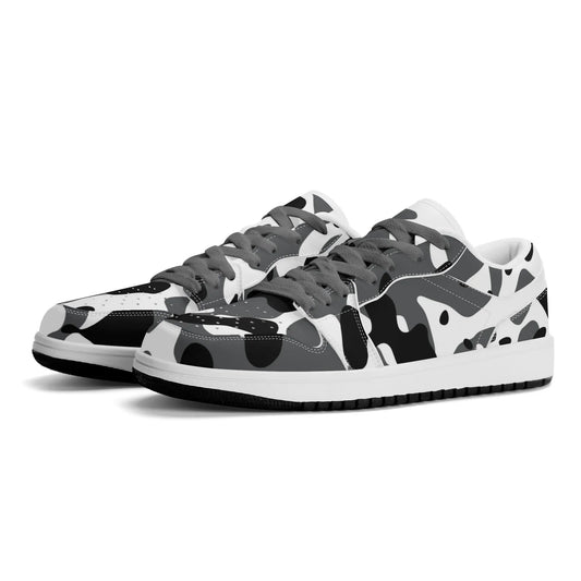 schwarz-grau-weiss-camouflage-low-top-leder-sneaker-fur-damen-sneaker-jlr-design-1 - JLR Design