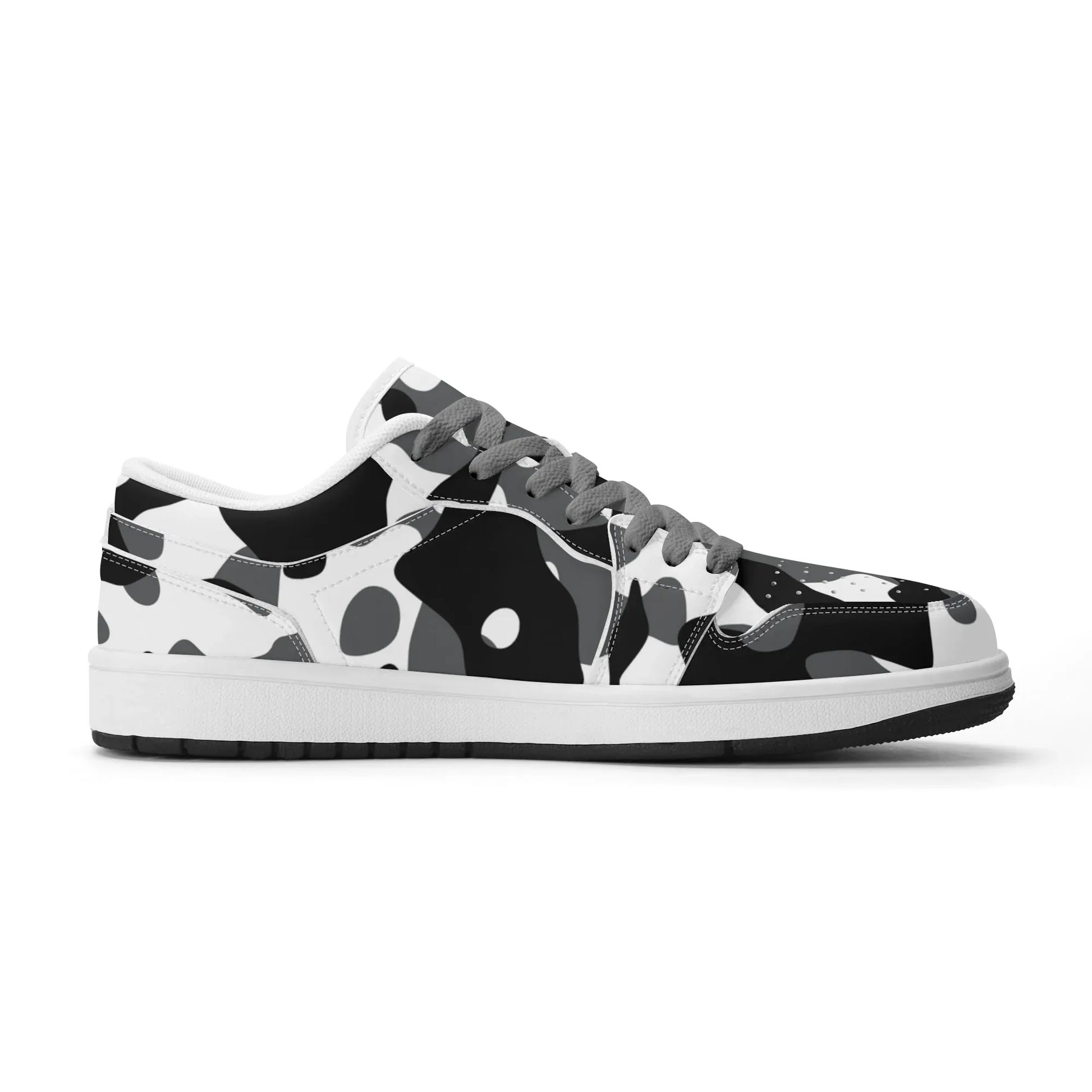 schwarz-grau-weiss-camouflage-low-top-leder-sneaker-fur-damen-sneaker-jlr-design-3 - JLR Design