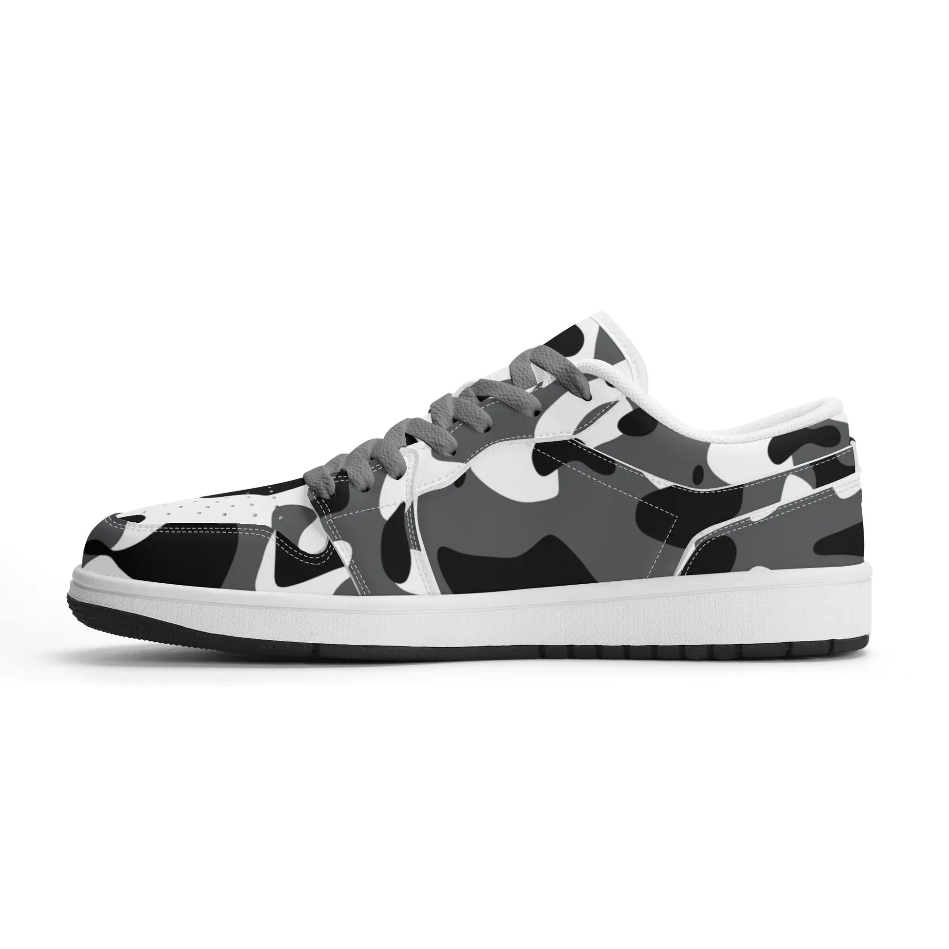 schwarz-grau-weiss-camouflage-low-top-leder-sneaker-fur-damen-sneaker-jlr-design-4 - JLR Design