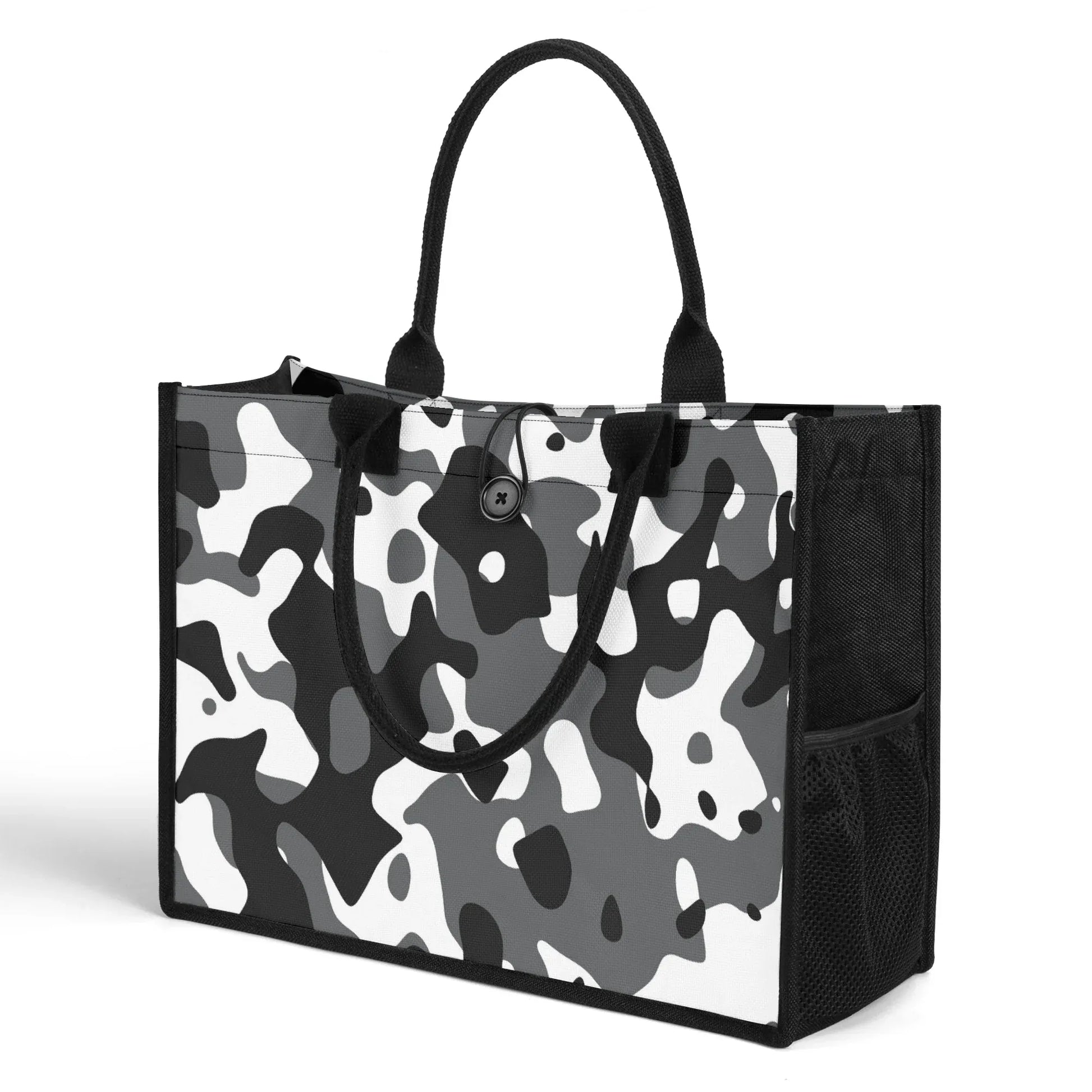 schwarz-grau-weiss-camouflage-premium-canvas-shopper-tasche-tragetasche-jlr-design-3 - JLR Design