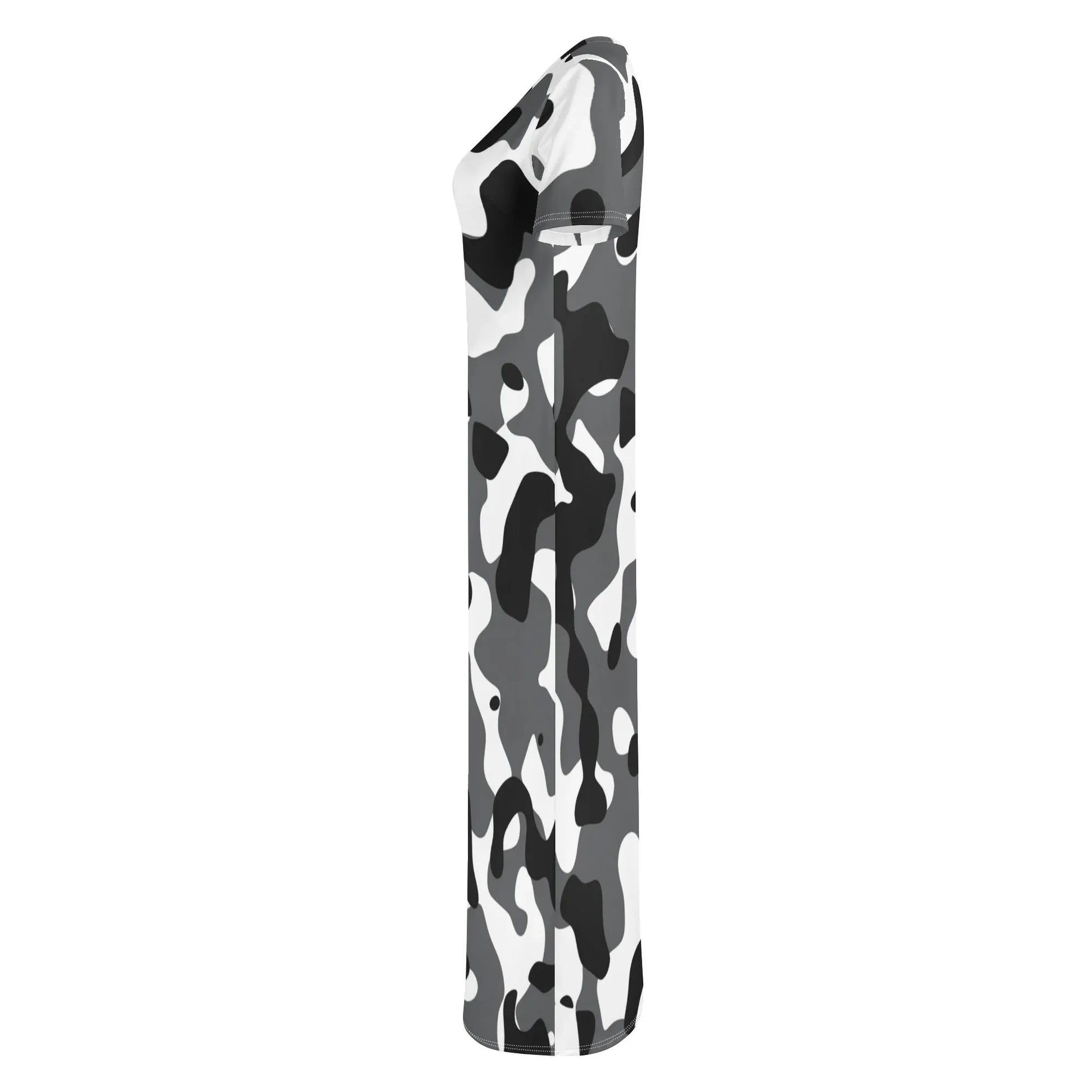 schwarz-grau-weiss-camouflage-short-sleeve-long-dress-long-dress-jlr-design-6 - JLR Design