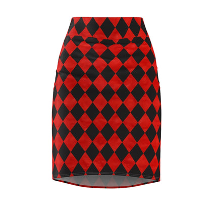schwarz-rot-karierter-bleistiftrock-fur-damen-eleganter-mid-waist-rock-mit-stretch-komfort-bleistiftrock-jlr-design-4 - JLR Design