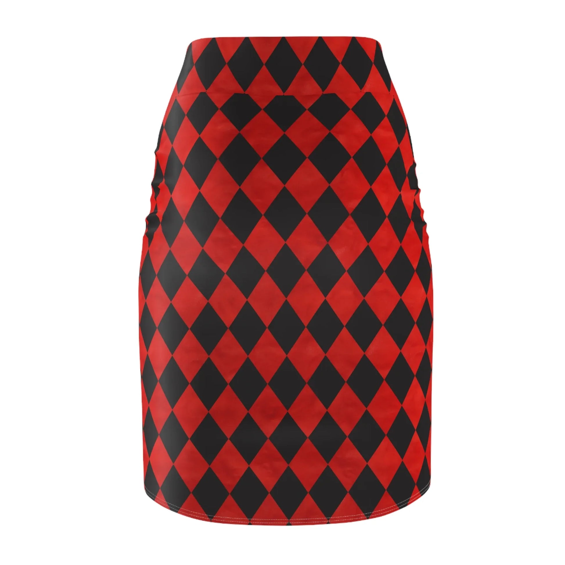 schwarz-rot-karierter-bleistiftrock-fur-damen-eleganter-mid-waist-rock-mit-stretch-komfort-bleistiftrock-jlr-design-5 - JLR Design