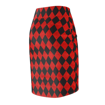 schwarz-rot-karierter-bleistiftrock-fur-damen-eleganter-mid-waist-rock-mit-stretch-komfort-bleistiftrock-jlr-design-7 - JLR Design