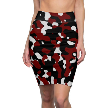 schwarz-rot-weiss-camouflage-bleistiftrock-fur-damen-eleganter-mid-waist-rock-mit-stretch-komfort-bleistiftrock-jlr-design-1 - JLR Design