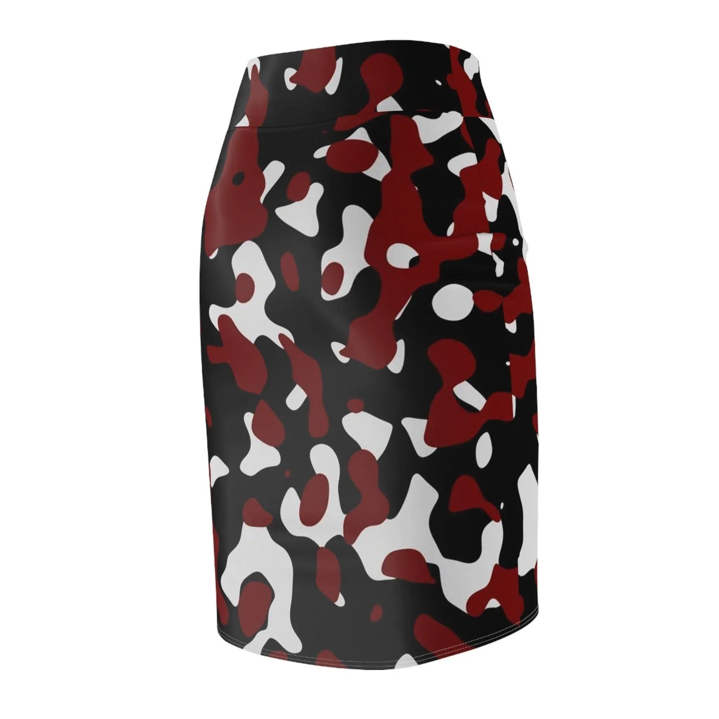 schwarz-rot-weiss-camouflage-bleistiftrock-fur-damen-eleganter-mid-waist-rock-mit-stretch-komfort-bleistiftrock-jlr-design-5 - JLR Design