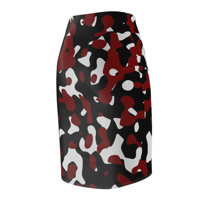 schwarz-rot-weiss-camouflage-bleistiftrock-fur-damen-eleganter-mid-waist-rock-mit-stretch-komfort-bleistiftrock-jlr-design-5 - JLR Design