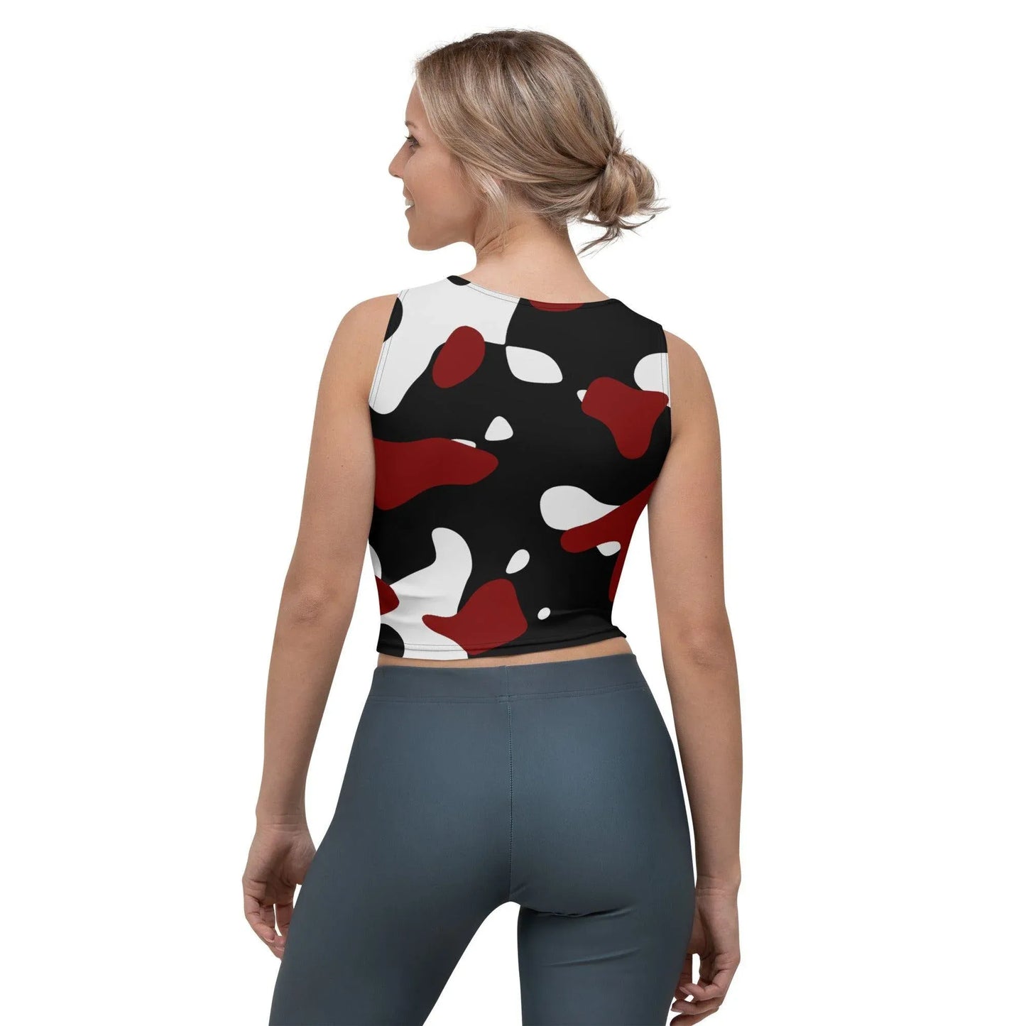 schwarz-rot-weiss-camouflage-damen-crop-top-crop-top-jlr-design-2 - JLR Design
