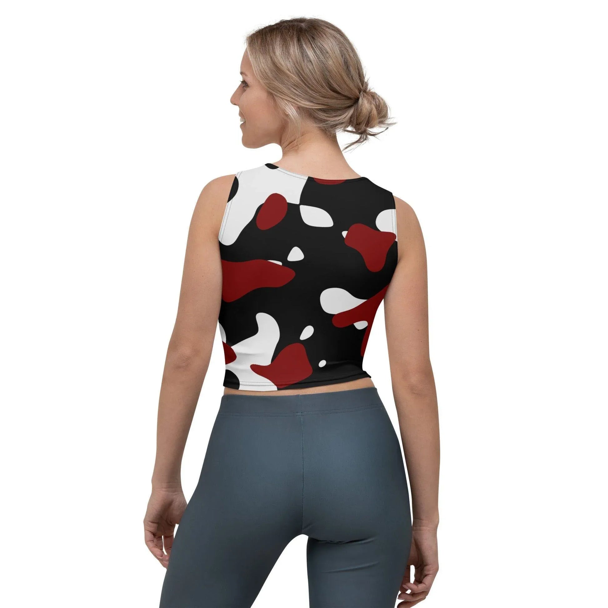 schwarz-rot-weiss-camouflage-damen-crop-top-crop-top-jlr-design-2 - JLR Design
