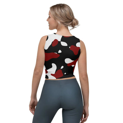 schwarz-rot-weiss-camouflage-damen-crop-top-crop-top-jlr-design-2 - JLR Design