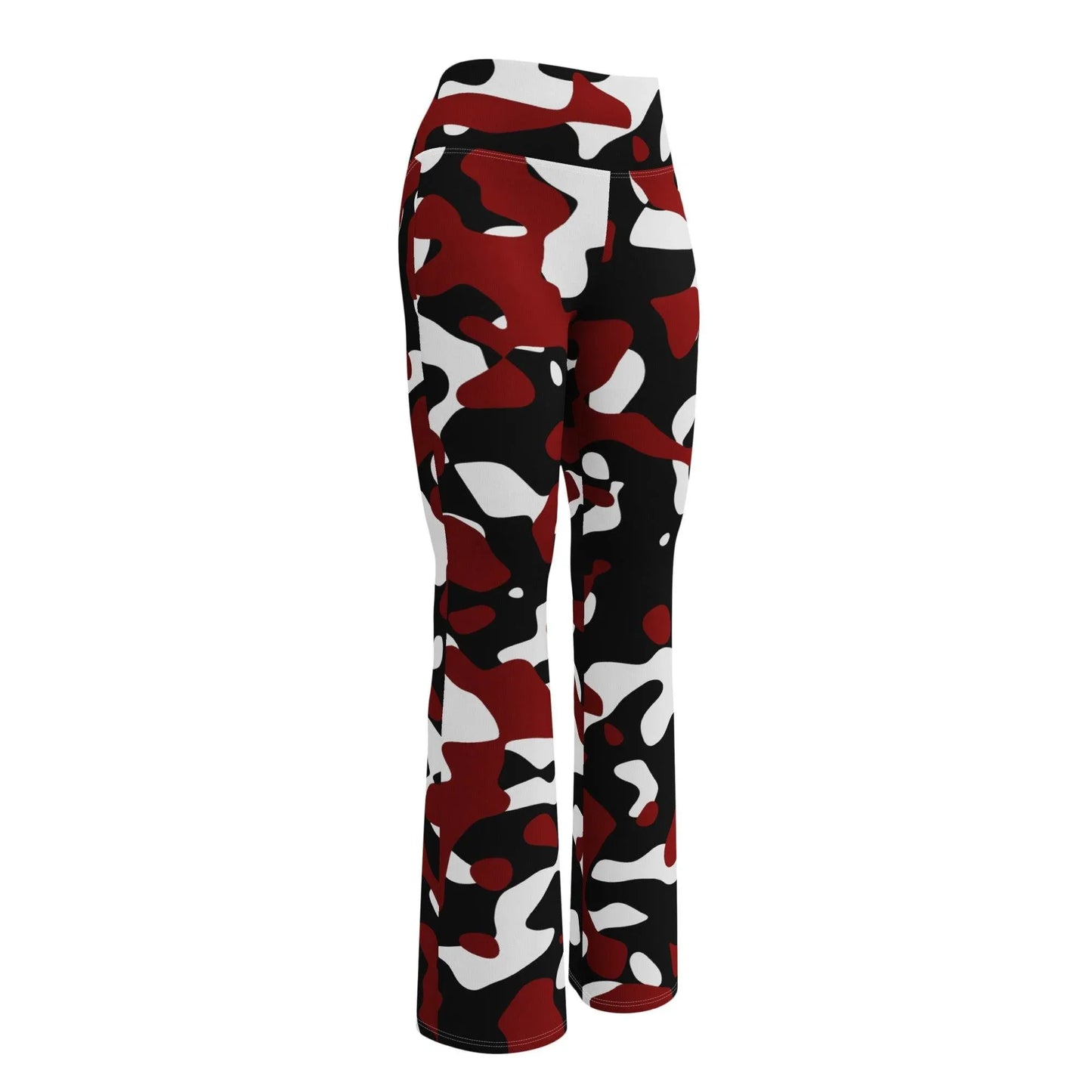 schwarz-rot-weiss-camouflage-high-waist-flare-leggings-flare-leggings-jlr-design-11 - JLR Design