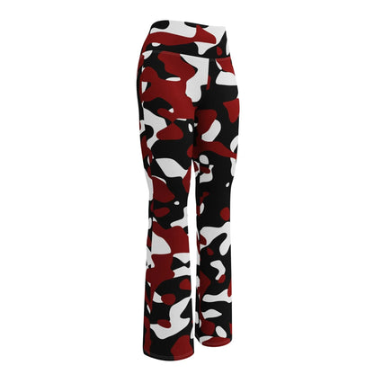 schwarz-rot-weiss-camouflage-high-waist-flare-leggings-flare-leggings-jlr-design-11 - JLR Design