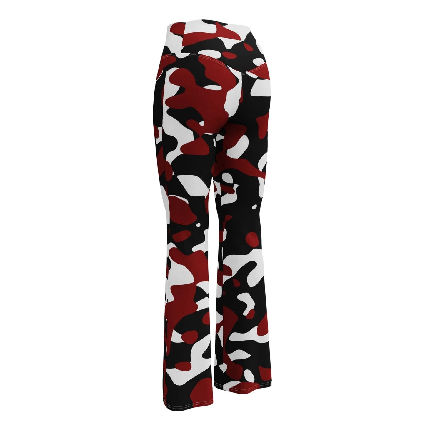 schwarz-rot-weiss-camouflage-high-waist-flare-leggings-flare-leggings-jlr-design-12 - JLR Design