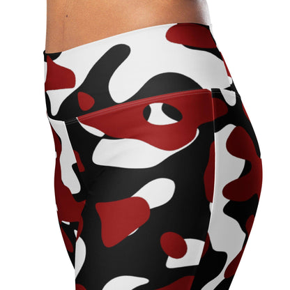schwarz-rot-weiss-camouflage-high-waist-flare-leggings-flare-leggings-jlr-design-8 - JLR Design