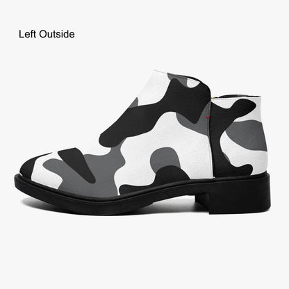 schwarz-weiss-camouflage-elegante-reissverschluss-stiefeletten-stiefeletten-jlr-design-5 - JLR Design
