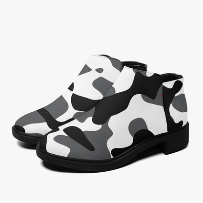 schwarz-weiss-camouflage-elegante-reissverschluss-stiefeletten-stiefeletten-jlr-design-6 - JLR Design