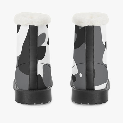 schwarz-weiss-camouflage-faux-fur-leder-boots-boots-jlr-design-6 - JLR Design