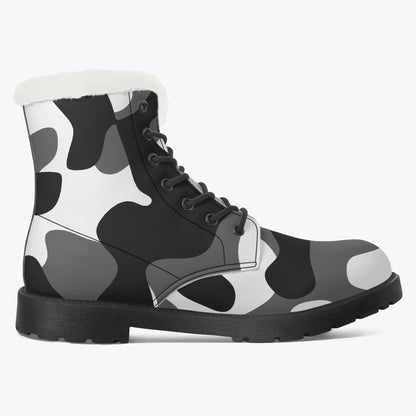 schwarz-weiss-camouflage-faux-fur-leder-boots-boots-jlr-design-8 - JLR Design