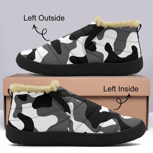 schwarz-weiss-camouflage-faux-fur-slipper-slipper-jlr-design-1 - JLR Design