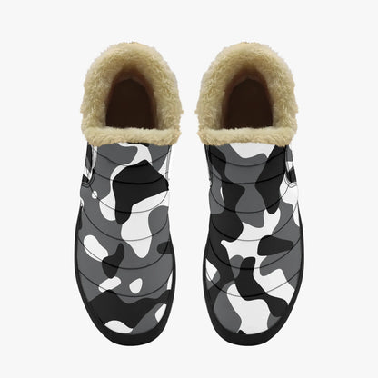 schwarz-weiss-camouflage-faux-fur-slipper-slipper-jlr-design-5 - JLR Design