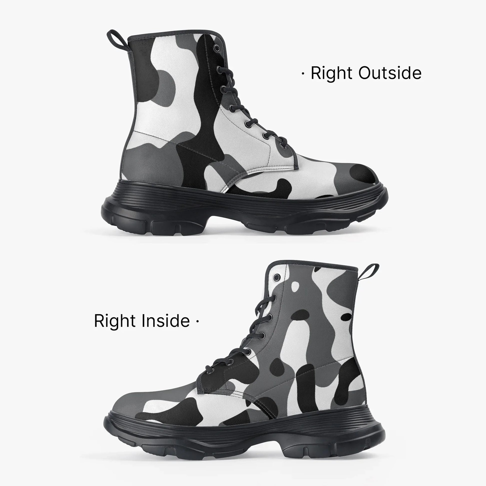 schwarz-weiss-camouflage-leather-chunky-boots-boots-jlr-design-4 - JLR Design