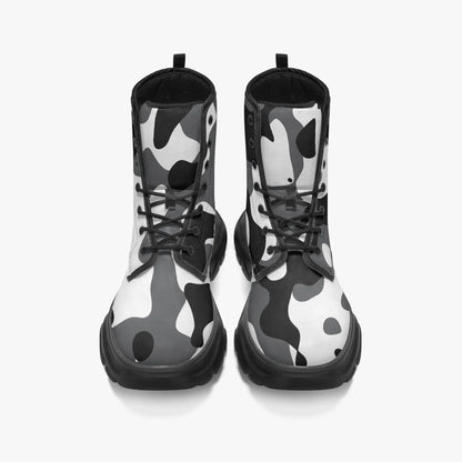 schwarz-weiss-camouflage-leather-chunky-boots-boots-jlr-design-5 - JLR Design