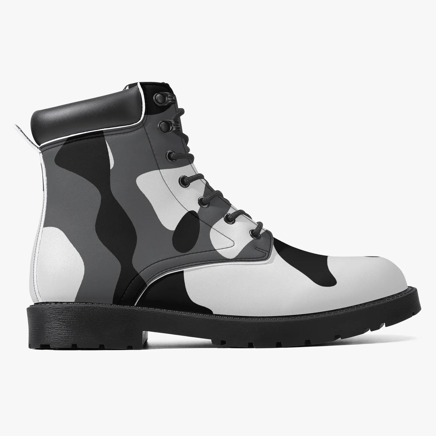 schwarz-weiss-camouflage-leder-boots-or-stylische-und-warme-winterstiefel-boots-jlr-design-3 - JLR Design