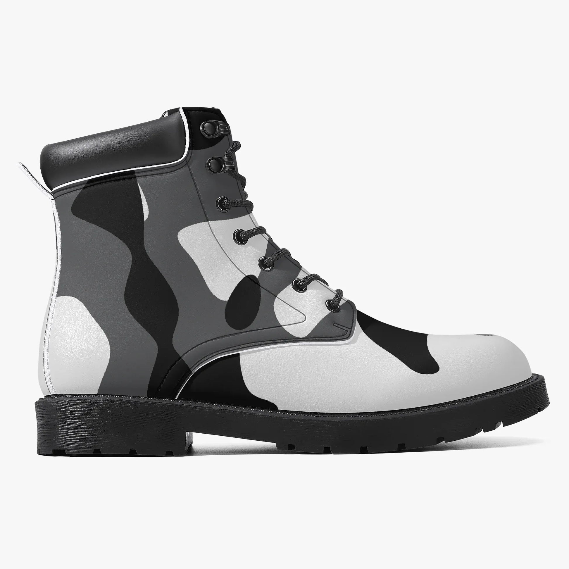 schwarz-weiss-camouflage-leder-boots-or-stylische-und-warme-winterstiefel-boots-jlr-design-3 - JLR Design