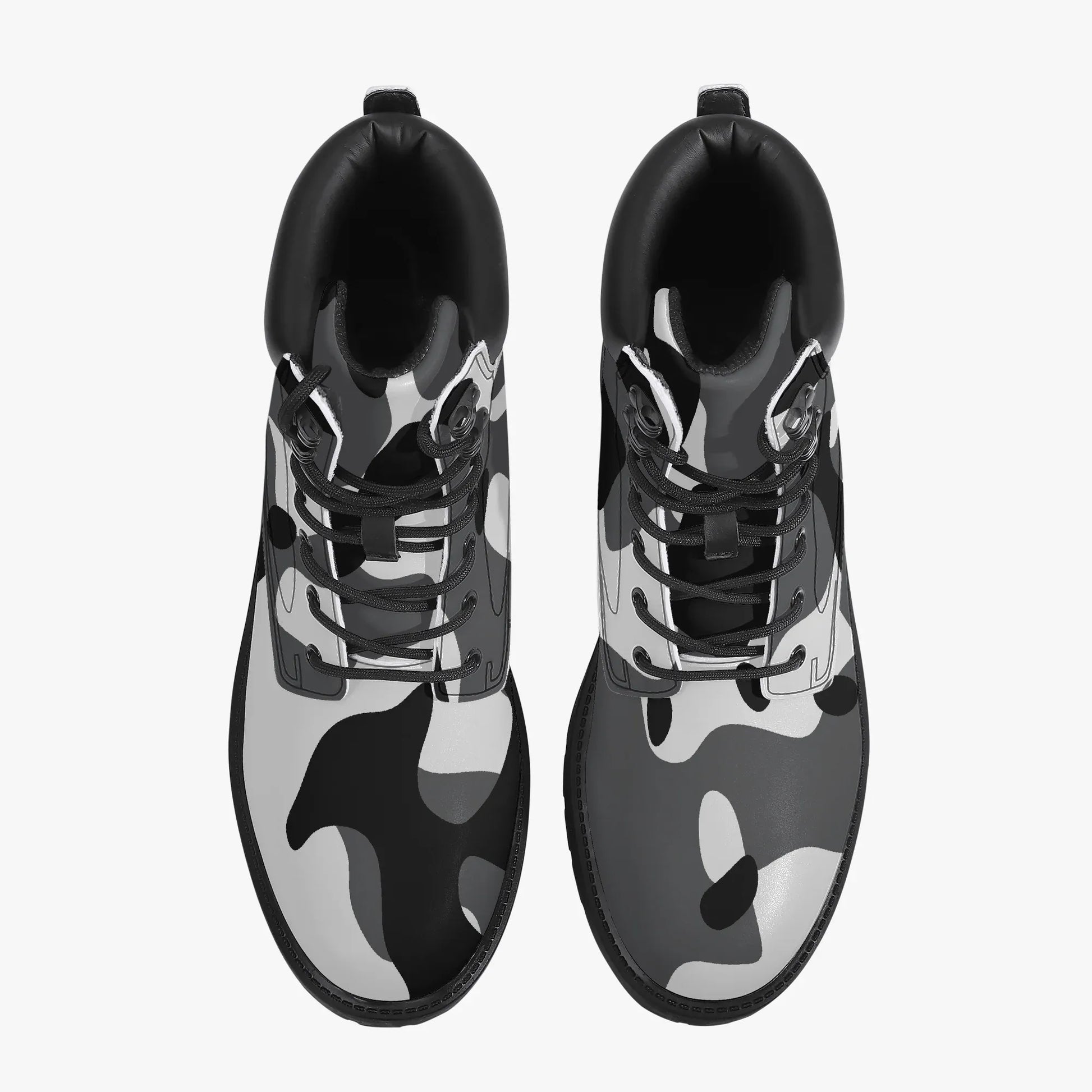 schwarz-weiss-camouflage-leder-boots-or-stylische-und-warme-winterstiefel-boots-jlr-design-4 - JLR Design