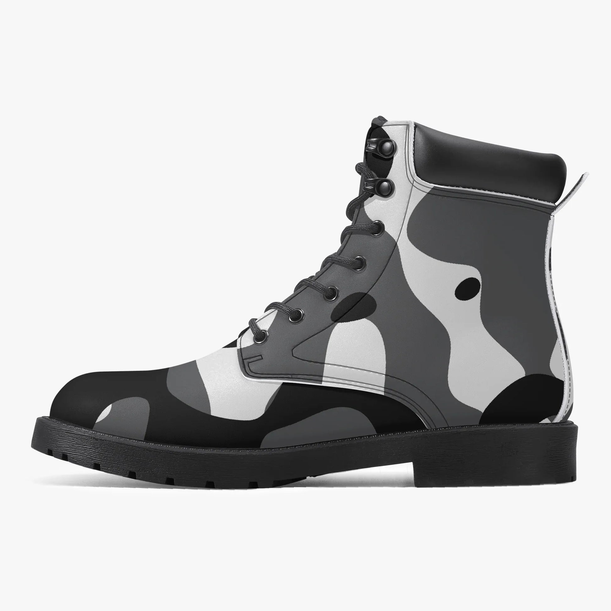 schwarz-weiss-camouflage-leder-boots-or-stylische-und-warme-winterstiefel-boots-jlr-design-7 - JLR Design