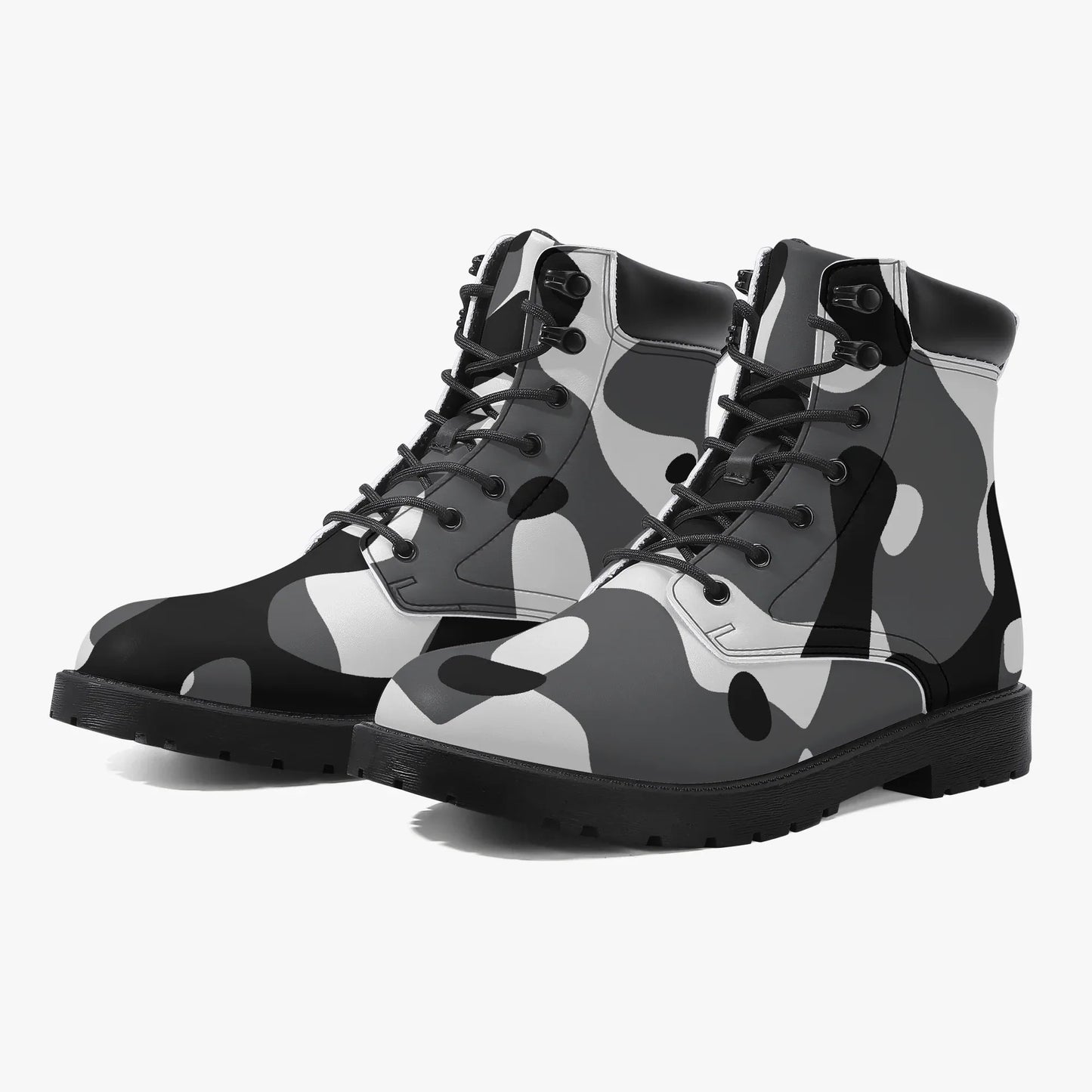schwarz-weiss-camouflage-leder-boots-or-stylische-und-warme-winterstiefel-boots-jlr-design-8 - JLR Design